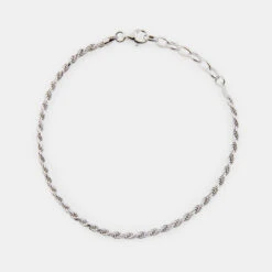 Silver Rope Bracelet 14 Silver Rope Bracelet -Serge DeNimes Jewelry Shop Silver Rope Bracelet Grey 2