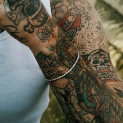 Silver Rope Bracelet 17 Silver Rope Bracelet -Serge DeNimes Jewelry Shop Silver Rope Bracelet Grey