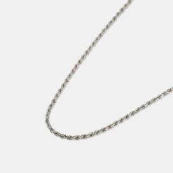 Silver Rope Necklace 16 Silver Rope Necklace -Serge DeNimes Jewelry Shop Silver Rope Necklace Product Shot 2 Grey