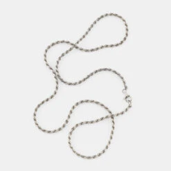 Silver Rope Necklace 18 Silver Rope Necklace -Serge DeNimes Jewelry Shop Silver Rope Necklace Product Shot 3 Grey