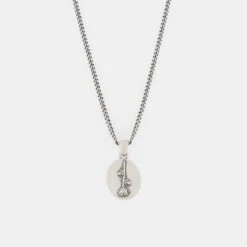 Silver Rose Necklace -Serge DeNimes Jewelry Shop Silver Rose Necklace White 1