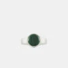 Silver Round Malachite Ring 1 Silver Round Malachite Ring -Serge DeNimes Jewelry Shop Silver Round Malachite Ring Product Shot 2 Grey