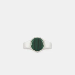 Silver Round Malachite Ring -Serge DeNimes Jewelry Shop Silver Round Malachite Ring Product Shot 2 Grey d76889d9 ebd3 40d3 bf07 d943b314866d