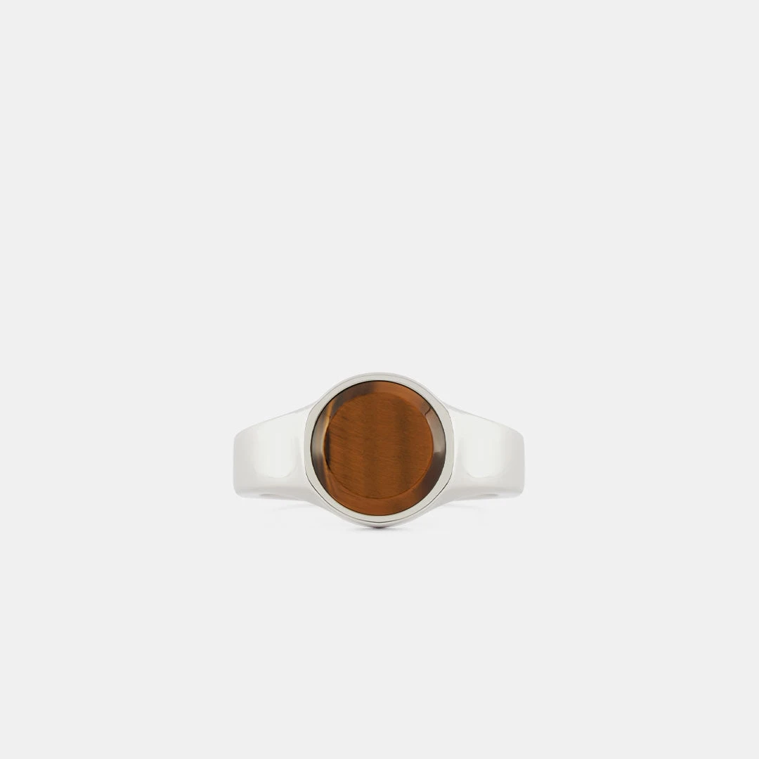 Silver Round Tigers Eye Ring 3 Silver Round Tigers Eye Ring
