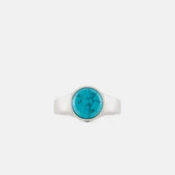 Silver Round Turquoise Ring