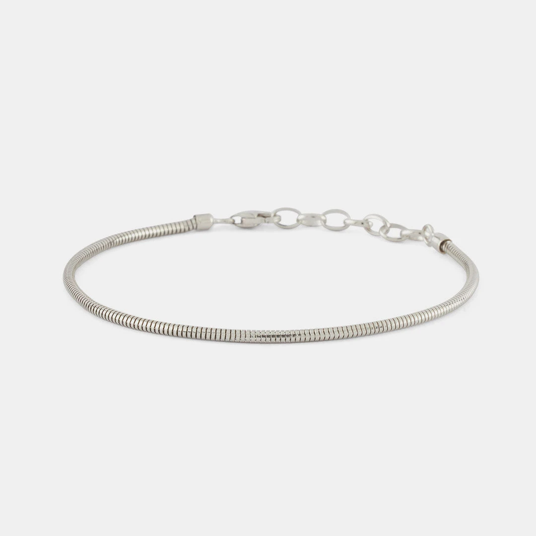 Silver Rounded Snake Chain Bracelet 5 Silver Rounded Snake Chain Bracelet - Image 3
