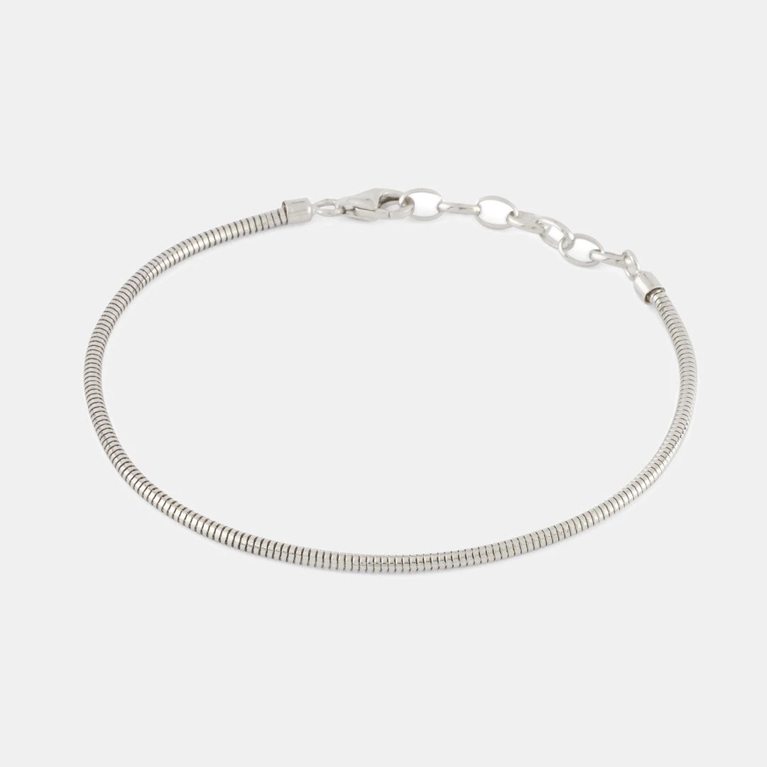Silver Rounded Snake Chain Bracelet 7 Silver Rounded Snake Chain Bracelet - Image 5