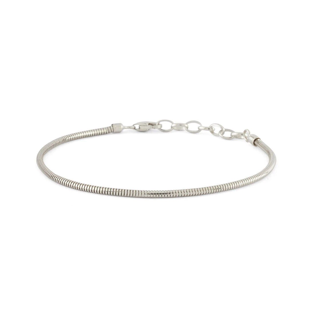 Silver Rounded Snake Chain Bracelet 3 Silver Rounded Snake Chain Bracelet