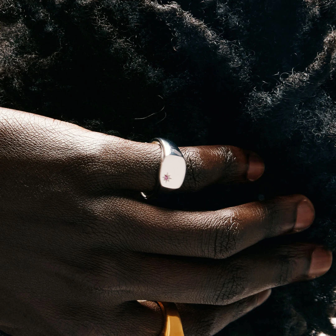 Silver Ruby Birthstone Ring 7 Silver Ruby Birthstone Ring - Image 5