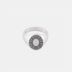 Silver Saloon Ring -Serge DeNimes Jewelry Shop Silver Saloon Ring Product Shot Tilt Grey