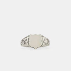 Silver Shield Ring -Serge DeNimes Jewelry Shop Silver Shield Ring White 1 ef6ceada 41b0 4910 9b0e ef569329f370