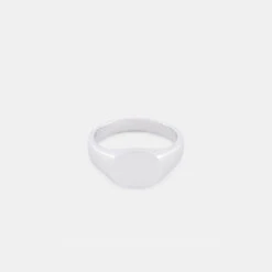 Silver Signet Ring -Serge DeNimes Jewelry Shop Silver Signet Ring Product Shot Tilt Grey