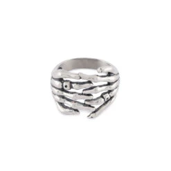 Silver Skeleton Hands Ring