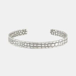 Silver Snake Skin Cuff -Serge DeNimes Jewelry Shop Silver Snake Skin Bangle Grey 1 1