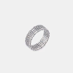 Silver Snake Skin Ring -Serge DeNimes Jewelry Shop Silver Snake Skin Ring Grey 2 Product Shot