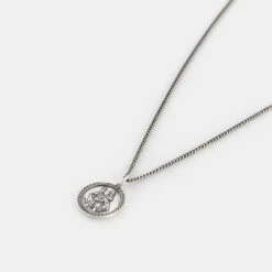 Silver St Christopher Necklace 15 Silver St Christopher Necklace -Serge DeNimes Jewelry Shop Silver St Christopher Necklace Product Shot 2 Grey