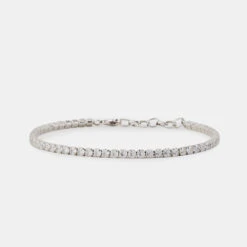 Silver Tennis Chain Bracelet 14 Silver Tennis Chain Bracelet -Serge DeNimes Jewelry Shop Silver Tennis Chain Bracelet Grey 1