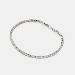 Silver Tennis Chain Bracelet 15 Silver Tennis Chain Bracelet -Serge DeNimes Jewelry Shop Silver Tennis Chain Bracelet Grey 3