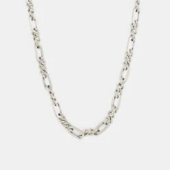 Silver Track Chain Necklace 12 Silver Track Chain Necklace -Serge DeNimes Jewelry Shop Silver Track Chain Product Shot 2 Grey 1