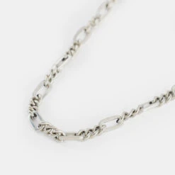 Silver Track Chain Necklace 15 Silver Track Chain Necklace -Serge DeNimes Jewelry Shop Silver Track Chain Product Shot Grey