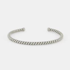 Silver Twist Cuff 13 Silver Twist Cuff -Serge DeNimes Jewelry Shop Silver Twist Bangle Grey 1