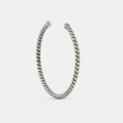 Silver Twist Cuff 15 Silver Twist Cuff -Serge DeNimes Jewelry Shop Silver Twist Bangle Grey 3