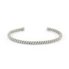 Silver Twist Cuff 1 Silver Twist Cuff -Serge DeNimes Jewelry Shop Silver Twist Bangle White 1