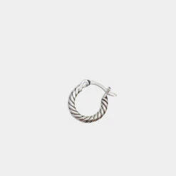 Silver Twist Hoop Earring 14 Silver Twist Hoop Earring -Serge DeNimes Jewelry Shop silver twist hoop grey 2